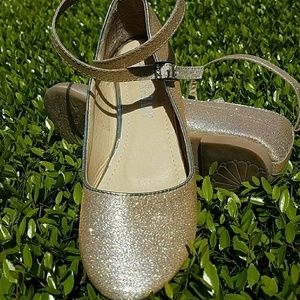 Girl's Gold glitter shoes